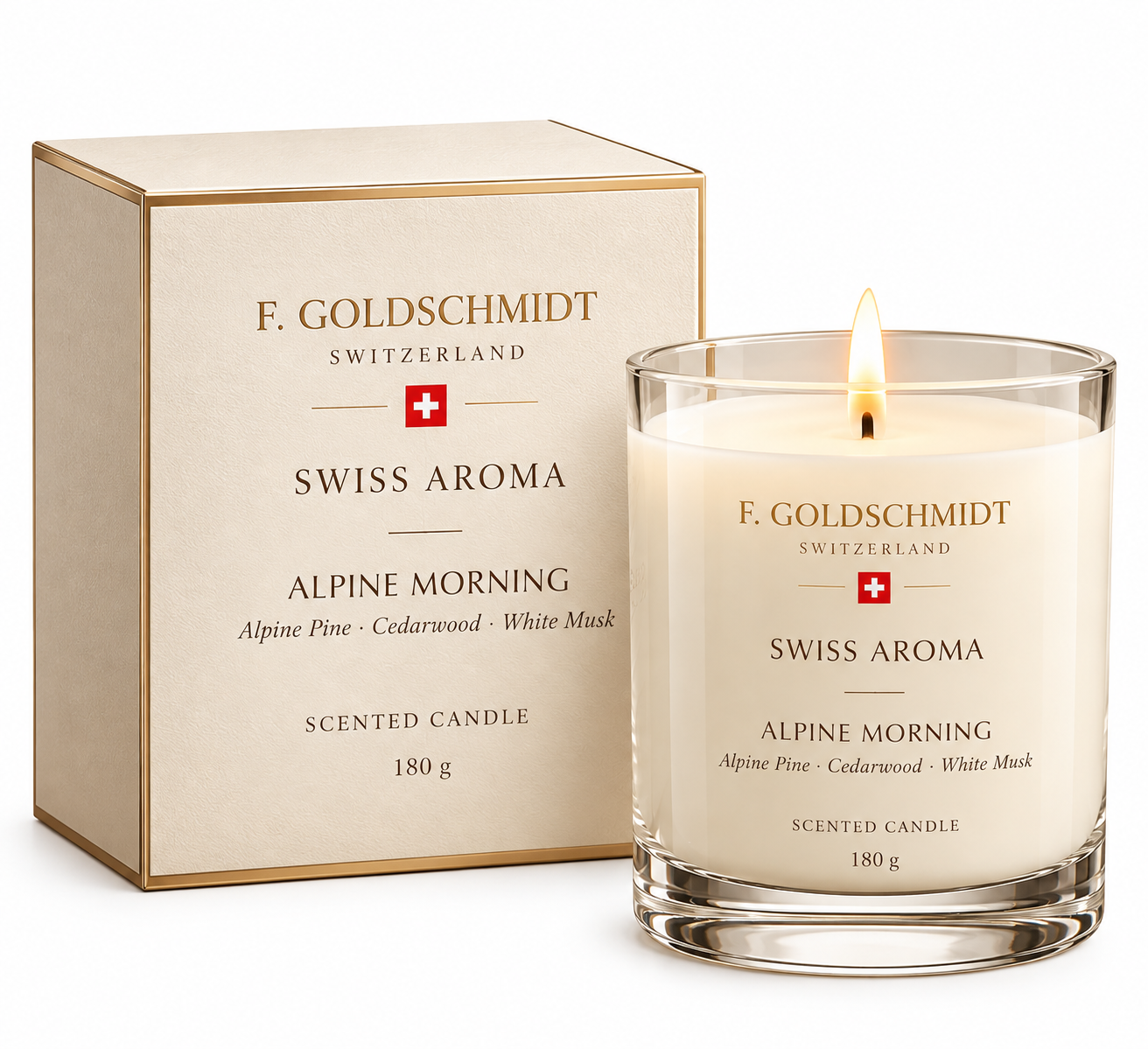 Minimalist ceramic scented candle with natural pine notes